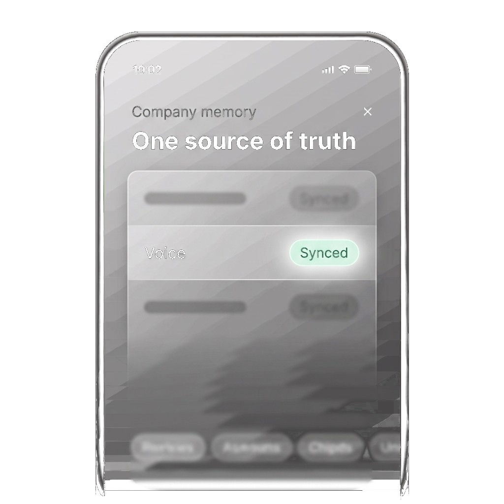 Company memory — one source of truth for ICP, voice, and goals across every agent